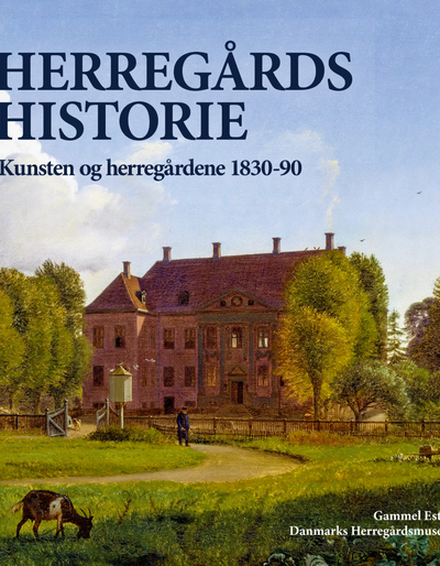 Billede af forsideillustration til bogen Herregårdshistorie 19 – Kunsten og herregårdene 1830-90. Forsideillustration viser maleriet "Nysø på en klar efterårsdag" af P.C. Skovgaard fra 1853. Maleriet forestiller herregården Nysøs hovedbygning i baggrunden med mennesker i fint tøj forgrunden. 